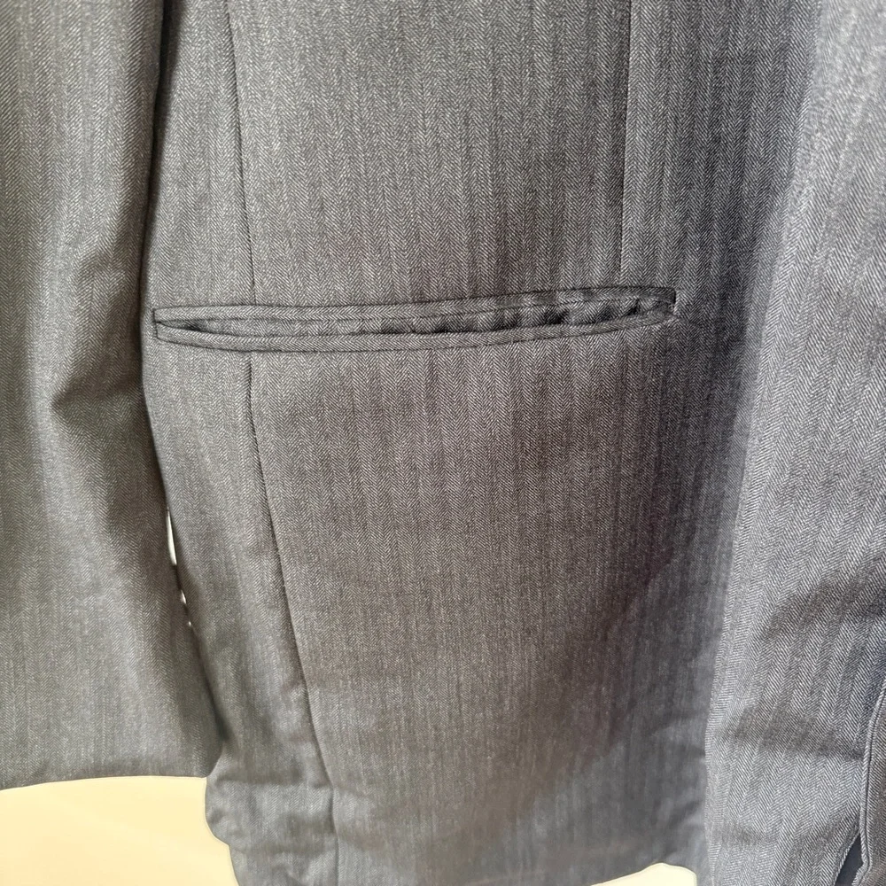 Brooks Brothers Wool Striped Grey Suit Jacket Blazer Single Breasted 50L